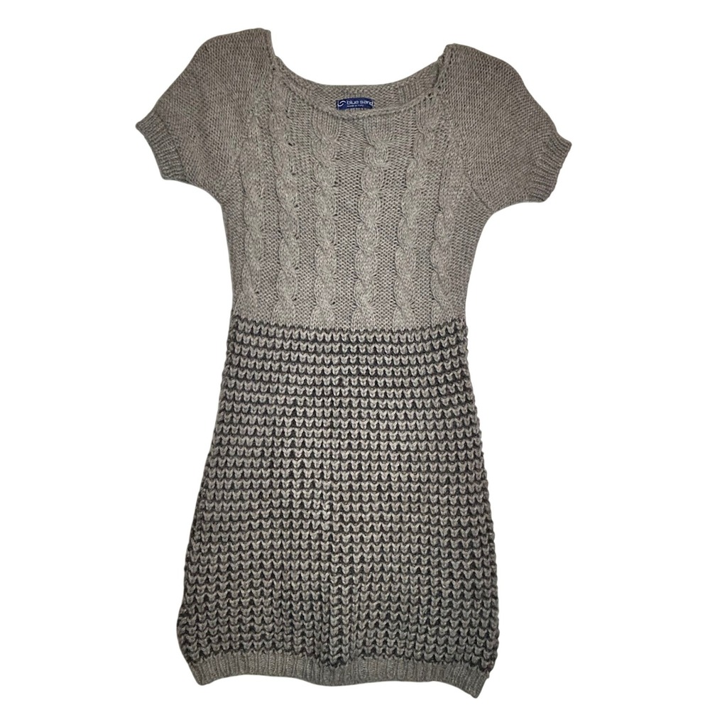 Blue Sand Cable Knit Sweater Dress Women XS-S Wool Mohair‎ Made in Italy